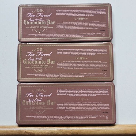 3 x Too Faced SEMI SWEET Chocolate Bar EyeShadow Palette - Picture 5 of 6